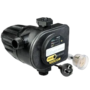 Fronted view of Torrium2 in black colour as a possible attachment towards Davey's Horizontal Multistage water pump.