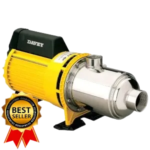 Front view of Davey's HM horizontal multistage water pump as a model display. Also one of Davey's best seller across the world, this electric pump can be attached with a pressure tank, to Torrium2, and even a pressure switch.