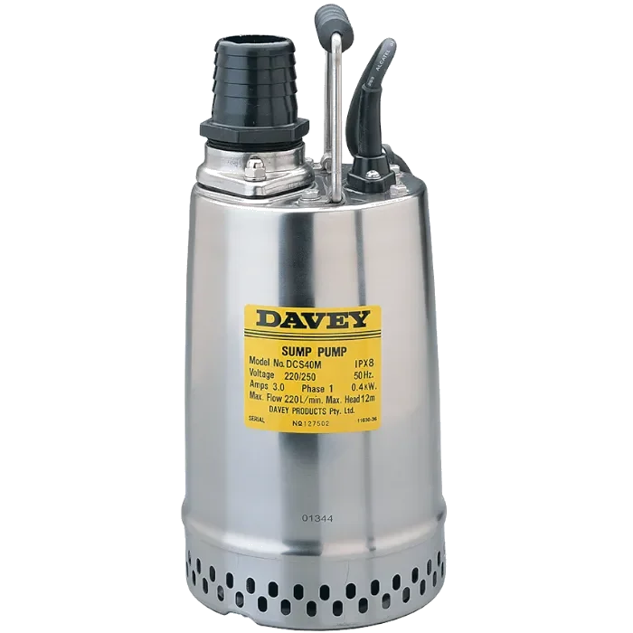 Davey Double Case Submersible Pump DCS40M Sales Page Photo