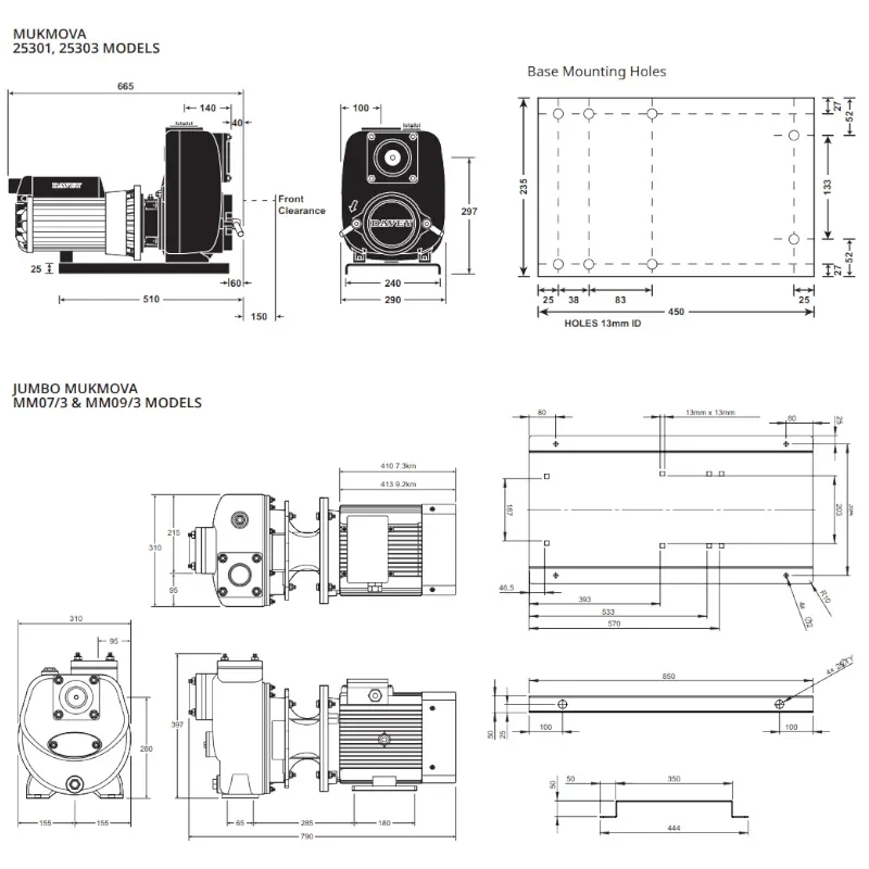 Davey Mukmova And Jumbo Effluent Pump TEFC Motor