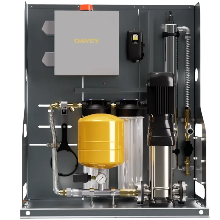 Davey RainBank PRO Pump Skid With Rainwater Harvesting System Front View Sales Page Photo