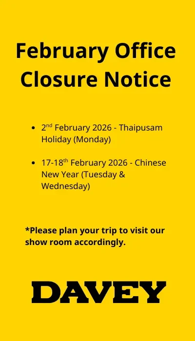 Davey Water Pump February Office Closure Notice Mobile View