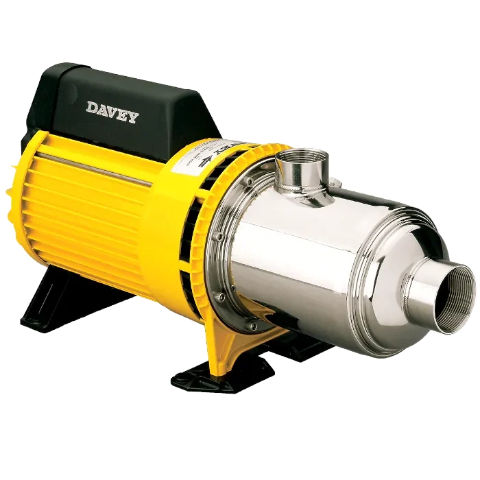 Front view of Davey's Horizon Multistage water pump as a product representation. The Horizontal Multistage naming is also known as HM series.